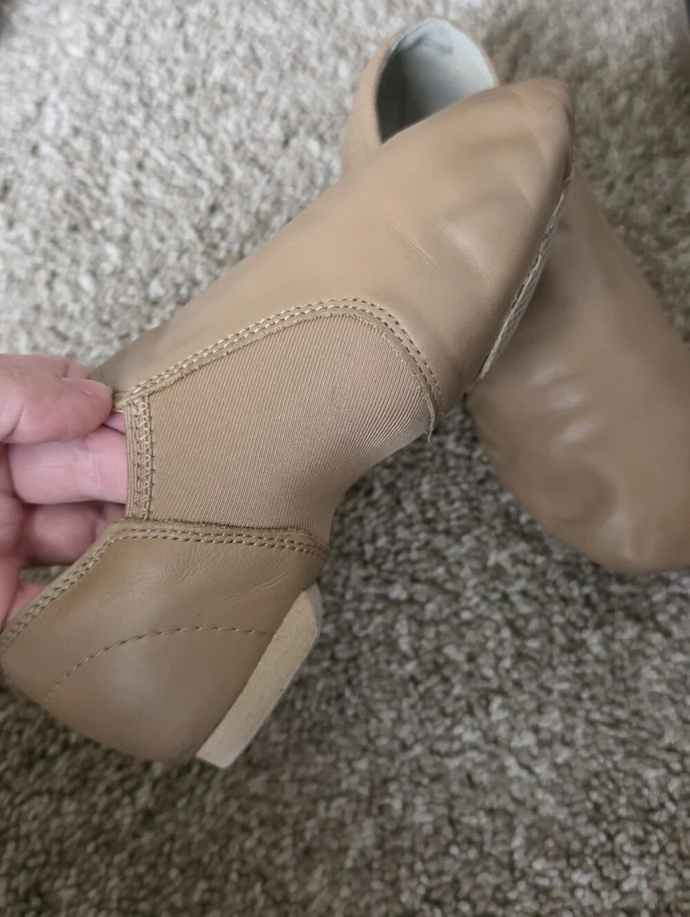 Jazz Neutral Tan Slip-On Leather Dance Shoes
